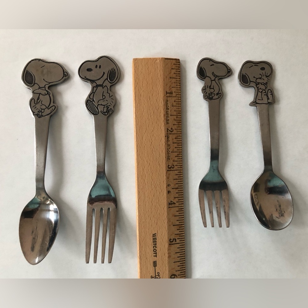 Vintage Snoopy and Woodstock Baby Forks and Spoons - Danara 1958/1966